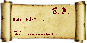 Bohn Márta névjegykártya
