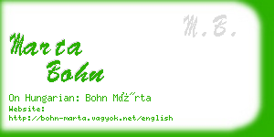 marta bohn business card